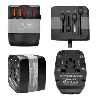Imagem de Adaptador De Tomadas Carregador Usb Recarga Rápida Para Viagem Plugues