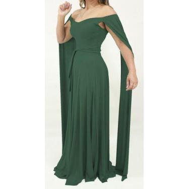 Imagem de Vestido Feminino Longo Madrinha Capa Longa Duplo Casamento - Casual Dr