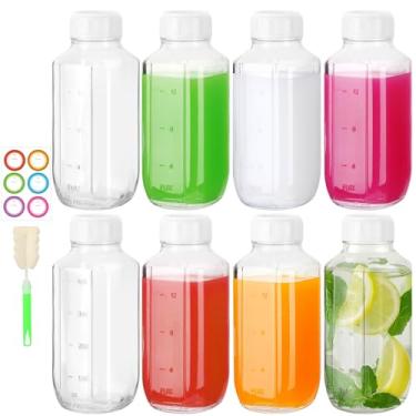 Imagem de STARSIDE Garrafa de leite quadrada de vidro com balança, garrafas de leite de 473 ml com tampas, pacote com 8 frascos grandes para beber vidro com balança para suco, café, milkshake, iogurte, chá