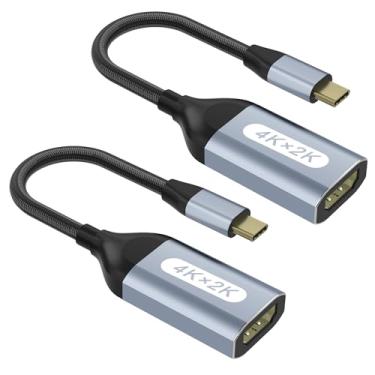 Imagem de Adaptador USB C para HDMI 4K a 60Hz, adaptador Thunderbolt, conversor HDMI tipo C, conversor de cabo USB-C, compatível com laptop MacBook Pro/Air, iPhone 15, Dell, HP, Pixelbook, Thinkpad, Surface