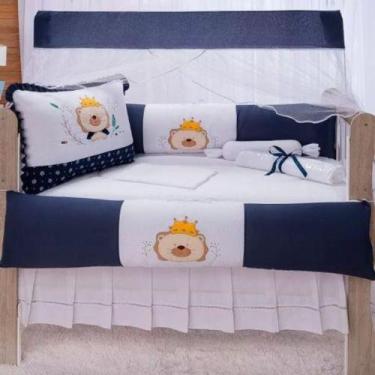 Imagem de Kit De Berço Americano Menino Reizinho 10 Peças Protetor - Lírio Baby