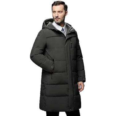 Imagem de Puffer Longo Com Capuz Para Homens Inverno Leve, Grey, M