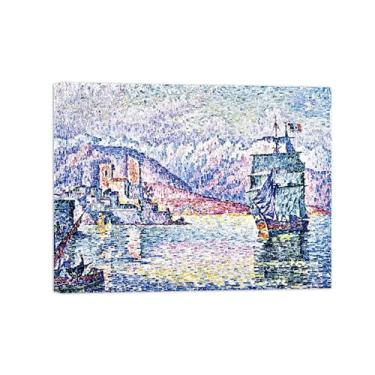 Imagem de Paul Signac Famosas Pinturas-Impressas em Tela-Noite-Moderno Pôster Decoração Sala de Estar e Quarto 20x25cm8x10in Tela Embrulhada