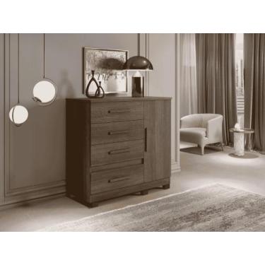 Imagem de Comoda New Florenca 4 Gavetas e 1 Porta Benetil Imbuia