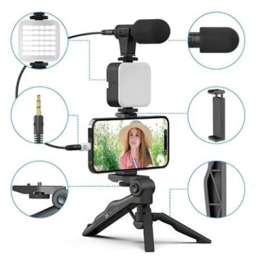 Imagem de Kit Gravação Celular 5 Em 1 Live Vlog Youtuber Profissional - Kapbom