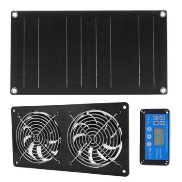 Imagem de VBESTLIFE Espaço do Painel Solar Ventilador de Exaustão, Painel Solar de 20W + 6 Polegadas de Baixo Ruído de Baixo Ruído + Controlador Cronometrado, Ventilador de Ventilação Alimentado