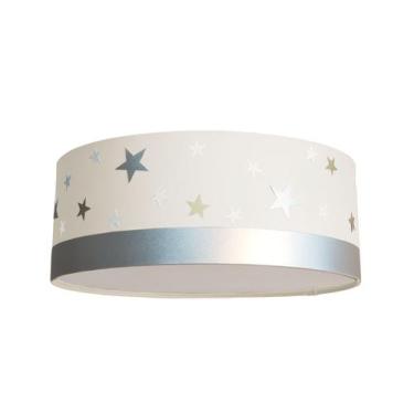 Imagem de Luminária Plafon Infantil Estrelas Cúpula 40x15 2e27 Branco - Tom Luz