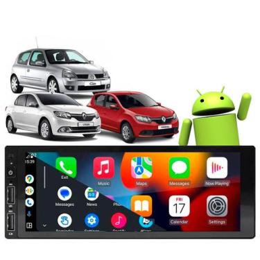 Imagem de Central Multimidia 1 Din Clio Sandero Logan 1996-2016 + Câmera de ré -