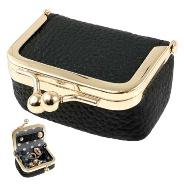 Imagem de XYTZHSAI Mini caixa de joias de couro legítimo, porta-moedas de viagem, estojo de viagem pequeno com fecho de beijo, bolsa organizadora portátil para anel, colar, brinco, pulseira, presente perfeito