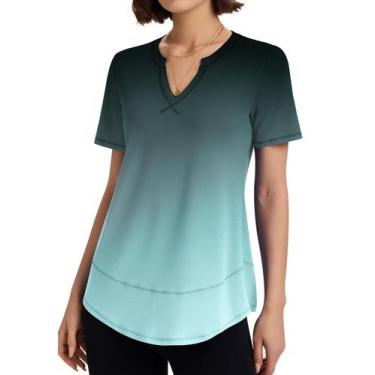 Imagem de Camisa de treino feminina TCOT Gym Athletic Top com decote em V e mang