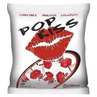 Imagem de Pirulito Pop Kiss Cereja Formato De Beijo Com 50Un Florestal