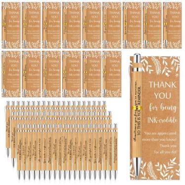 Imagem de Caneta esferográfica de bambu ReliThick de 100 conjuntos com cartões d