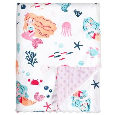 Imagem de Cobertor de bebê PHF Mermaid 102x127 cm macio reversível