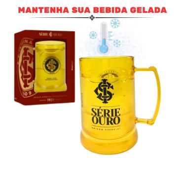 Imagem de Caneca Copo Gel 300Ml + Cordão 65Cm Isolante Térmico Chopp