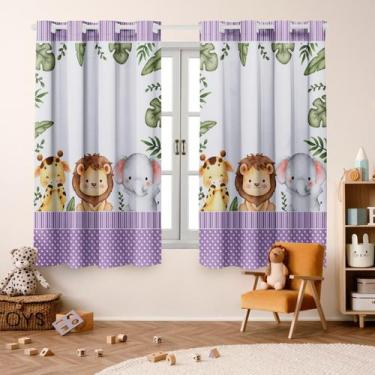 Imagem de Cortina Safari Baby 2,00X 1,50 para Quarto Infantil, Criança, Bebe, Ja