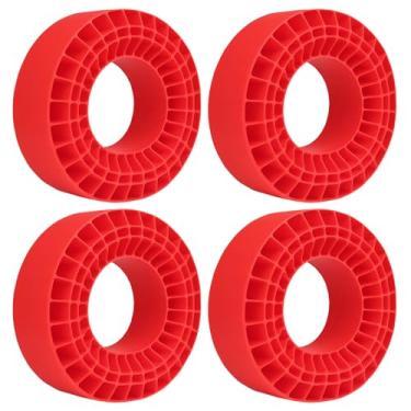 Imagem de GoHobby 2.2" Crawler Tire Inserts, 4-Pack — Soft Silicone Rubber, Fits 132–134 mm (5.25" OD), 125×45 mm — Waterproof, Firm Sidewall Control, Rock/Trail Traction Boost (Red)
