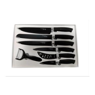 Imagem de Conjunto de facas de cozinha, 7 peças de aço inoxidável, antibacterian