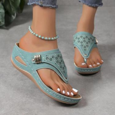 Imagem de Sandálias ortopédicas Flip Flops para mulheres Arch Support - Marca Pr