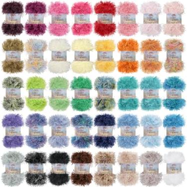 Imagem de JubileeYarn 50g Fio de pele com babados para cílios, pacote com 40 novelos variados