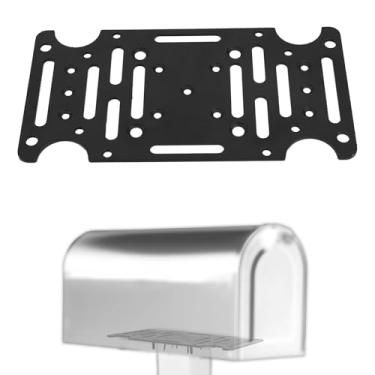 Imagem de Suporte Montagem Caixa de Correio, Universal Serviços Pesados Externos Kit Suporte Adaptador para Montagem Poste Caixa de Correio Adequado para 4x4 Postes Madeira ou Ocos (Preto)