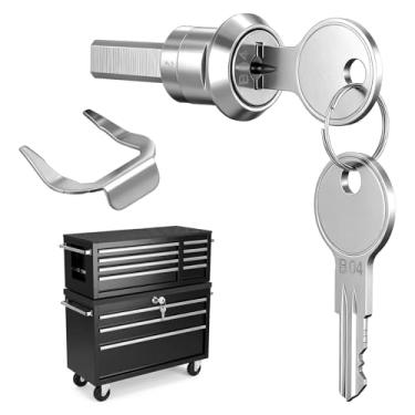 Imagem de Fechadura de gaveta de articulação universal de aço inoxidável para gabinete, fechadura prateada, fechaduras de came, rotação de 180°, cilindro de desbloqueio, ferramenta de substituição de travas com