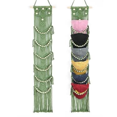 Imagem de Halidali Organizador de chapéus para bonés de beisebol, suporte de boné de tecelagem de corda de algodão, suporte de exibição de chapéu de macramê feito à mão para armazenamento de porta, armário