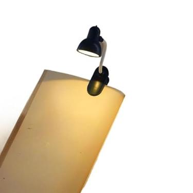 Imagem de Luz de Leitura Portátil para Livros e Cabeceira, Lanterna de Mesa com Clipe, Intensidade Ajustável(Preto,S)