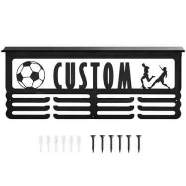 Imagem de Suporte de troféu, suporte de parede de metal multifuncional para casa - exibição de cabide de troféu esportivo - para corrida, fita, futebol, esportes, corrida, beisebol, luta, softball, basquete