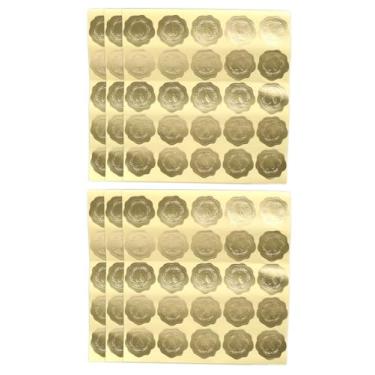 Imagem de 150 peças de adesivos dourados em relevo, etiquetas de cera autoadesivas de coração dourado para envelopes, convites de casamento, cartões de felicitações de Natal
