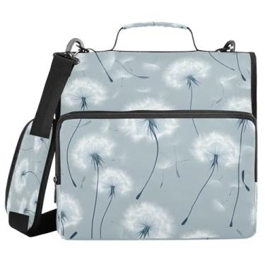 Imagem de STAYTOP Fichário com 3 anéis de dente-de-leão com alça de ombro, anéis D de 3,8 cm, material escolar e de escritório