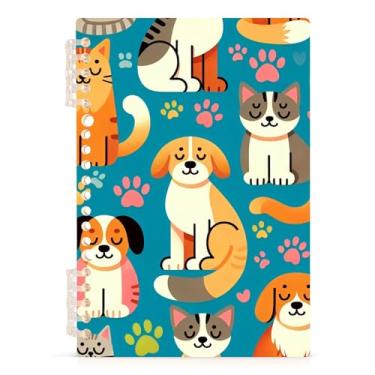Imagem de Burbuja Caderno para cães e gatos, papel pautado universitário A5 com 60 folhas, caderno de anotações para diário, escritório, 1 pacote