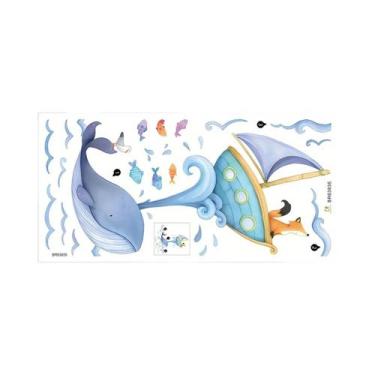 Imagem de Adesivos De Parede De Baleia Para Decoração De Quarto Infantil, Decalq