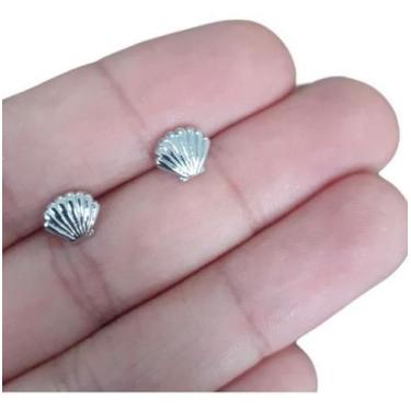 Imagem de Brinco Concha Mar Moda Praia Folheado Ouro 18K - Dourado - De Castro J