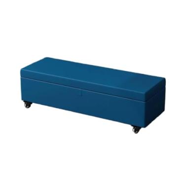 Imagem de Banco De Armazenamento De Extremidade De Cama Com Banco De Armazenamento Para Quarto Extremidade De Cama Pé Cama Entrada Armazenamento Otomano(Peacock blue,47x17.7x15.7in)