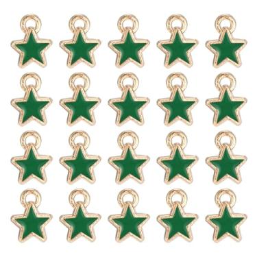 Imagem de Generic Amuleto de estrela, banhado a ouro, 40 peças, acessórios para celular, artesanato, chaveiros, 6 x 8 mm, verde