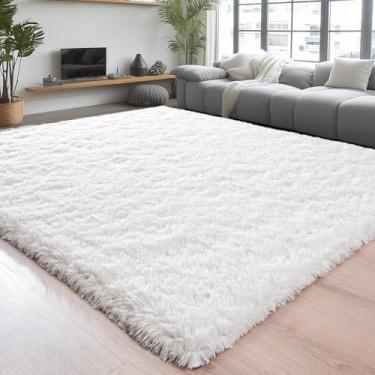 Imagem de Tapete de área macio Chicrug, felpudo, de pelúcia fofa, não solta pelo, para quarto, sala de estar, berçário, quarto infantil, de menina, decoração de casa, 2,7 x 3,6 m (creme)