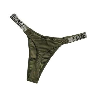 Imagem de Calcinha G-string Sexy Com Letras De Strass Para Mulheres, Tamanho S-X
