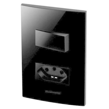 Imagem de Conjunto 1 Simples + 1 Tomada 20A - Inova Black Piano