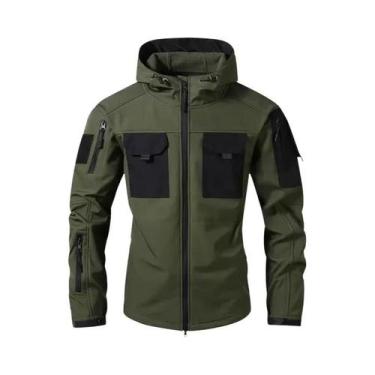 Imagem de Jaqueta Tática Militar Masculina De Fleece Impermeável Com Capuz Para 