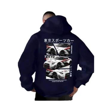 Imagem de Moletom Casual Masculino Estilo Streetwear Com Estampa Grande Da Cidad