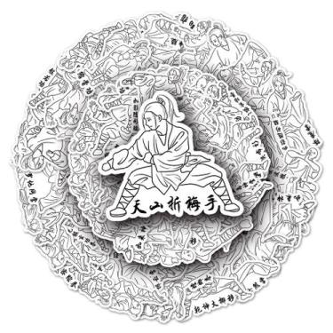 Imagem de Pacote de adesivos Kung Fu Anime 62 unidades decorativas de desenho an