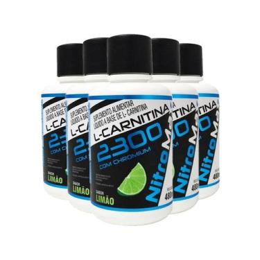 Imagem de 5x l-carnitina 2300 com chromium 480ml sabor limão - NITROMAX