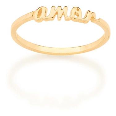 Imagem de Anel Skinny Rommanel Escrito Amor 512887a, Branco, 12