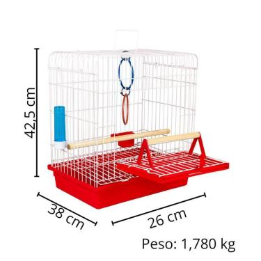 Imagem de Gaiola Calopsita Junior - Vermelho