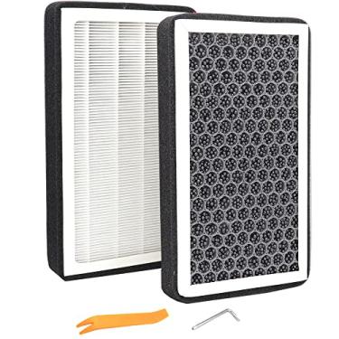 Imagem de MOCW Substituição para filtro de ar HEPA para cabine Tesla Model 3 Model Y com carvão ativado, adequado para acessórios Tesla Model 3 Model Y 2016-2023, pacote com 2