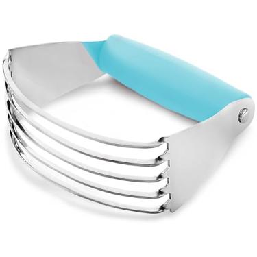 Imagem de Zulay Kitchen Liquidificador de massa profissional – Cortador de massa de aço inoxidável, cortador de massa resistente com lâminas, liquidificador de massa e cortador de manteiga – Cortador de massa