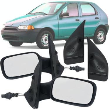 Imagem de Kit Par Retrovisor Lateral Fiat Palio Weekend Siena 96 97 98 99 2000 d
