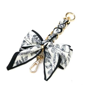 Imagem de MY MIRONEY Extensor de bolsa de mão de seda preta laço bolsa de corrente extensor de alça de substituição bolsa feminina cachecol decoração para bolsa, bolsa de ombro, bolsa transversal