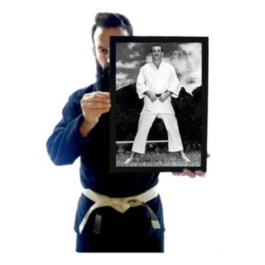 Imagem de Quadro Mestre Helio Gracie Jovem Faixa Preta Jiu Jitsu - Fanarte