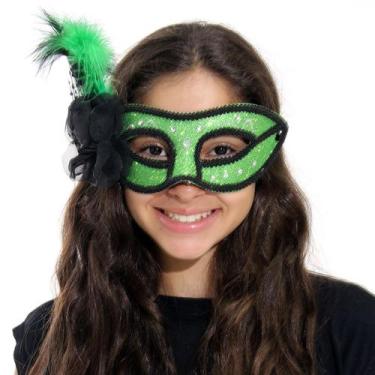 Imagem de Máscara Brilhante Com Plunas Sortida Abrakadabra Fantasias - Carnaval